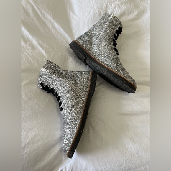 Golden Goose Glittered Leather Ankle Sneaker Boots | Hi Tops | Size 40 (US 10) - Picture 6 of 12